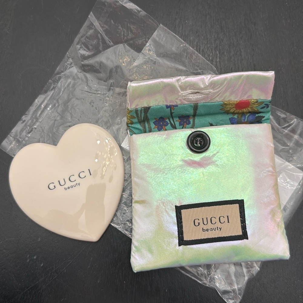 Gucci Iridescent Pouch with Heart Mirror